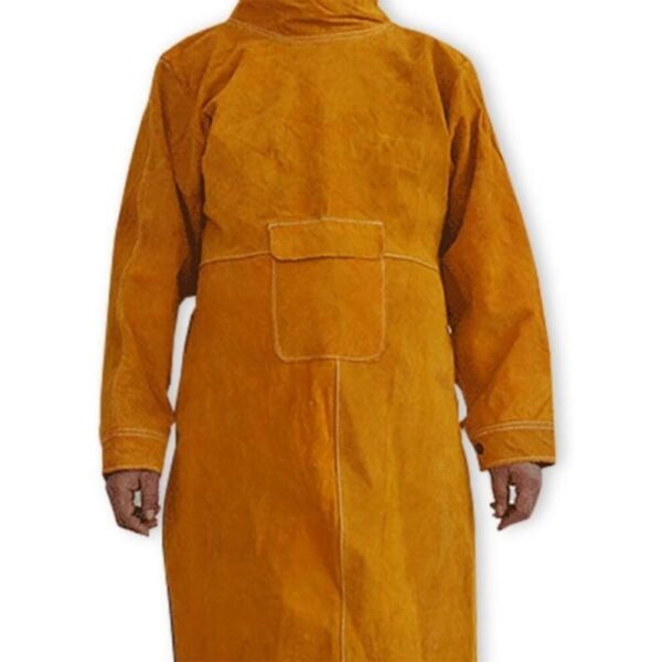 Tablier de soudage CYSLMUK en cuir de vache avec sangles réglables et poche