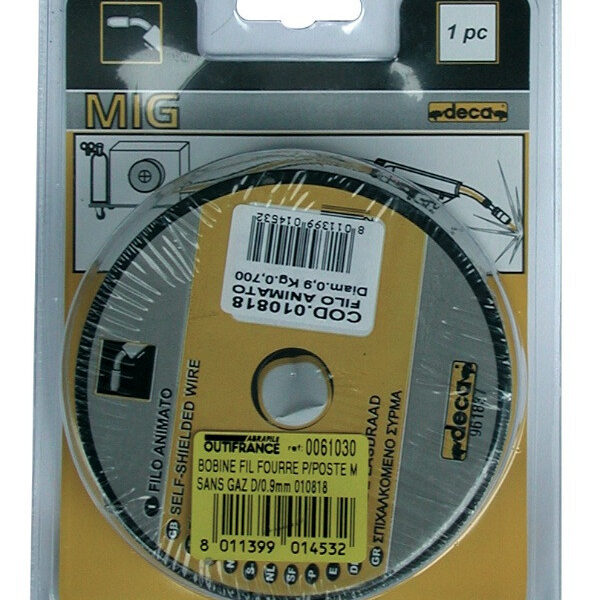 Bobine fil acier DECA pour postes MIG, diamètre de 0,6 mm