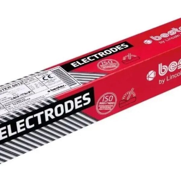 Électrode Bester 6013 rutile en étui, destinée au soudage de l’acier doux