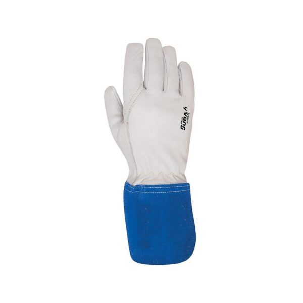 Gants soudeur JUBA 408TIG WELDY en cuir de chèvre avec manchette en croûte