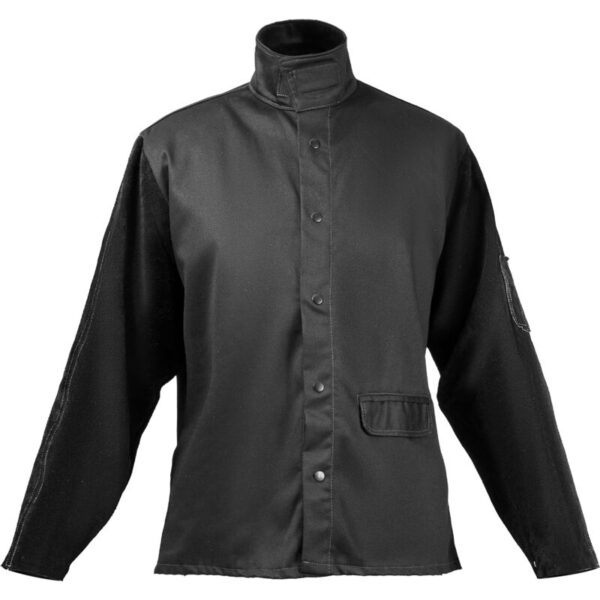 Veste de soudage MOPHORN à manches en cuir et corps en coton ignifuge