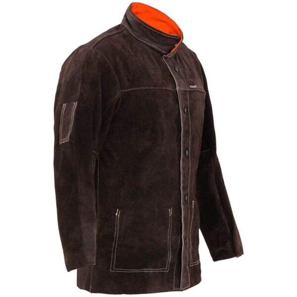 Veste de soudeur HELLOSHOP26 en cuir croûte de bovin, taille L